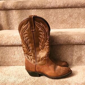 Laredo Women"s "Lea" Vamp Fox Brown Western Boots Size 6